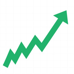 green arrow business graph pointing up represent profit trends