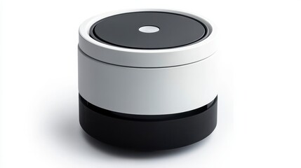 Modern Compact Air Purifier White and Black Cylindrical Design Home Appliance