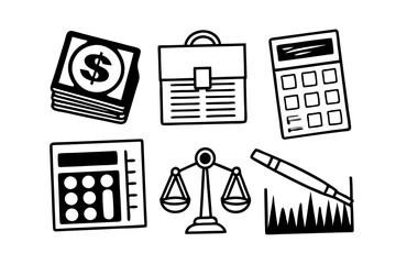 Tax and Accounting Icons, finance icons set, finance icons line art illustration