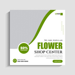 Flower Shop social media post or web banner template