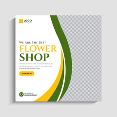 Flower Shop social media post or web banner template