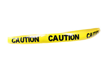 Yellow caution tape isolated on transparent or white background, png