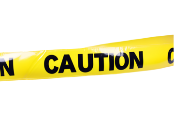 Yellow caution tape isolated on transparent or white background, png