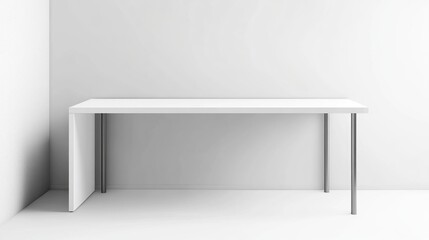 White minimalist desk corner office mockup