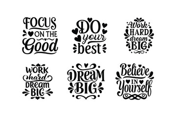 Fototapeta premium Motivational, quotes T-shirt Design bundle