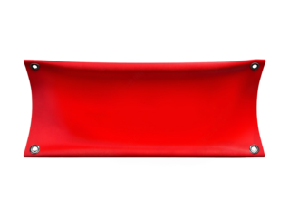 Red empty blank banner isolated on transparent or white background, png