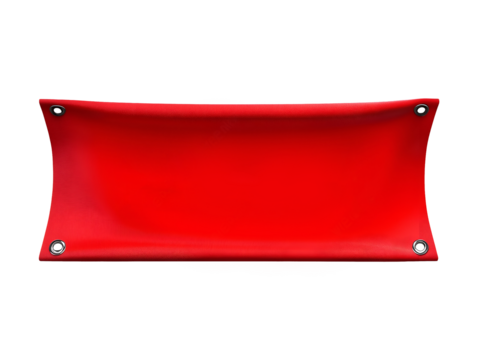Red empty blank banner isolated on transparent or white background, png