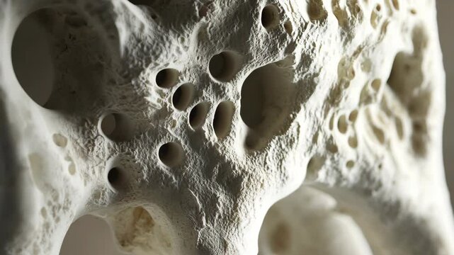 Unique close-up view of textured bone structure revealing intricate details of natural design