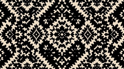 diamond seamless pattern. Dark tones create a creepy, eerie atmosphere. Ikat geometric folklore ornament with Aztec style folk embroidery and tribal ethnic vector texture. Professional