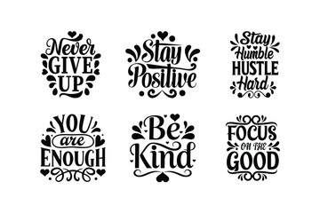 Fototapeta premium Motivational, svg bundle, Motivational T-shirt Design vector 