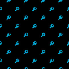Wrench and gear icon isolated seamless pattern on black background