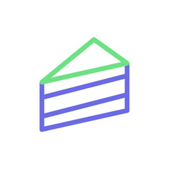 Slice of cake icon. Concept of celebration, birthday, and dessert.