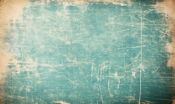 Distressed teal texture background, grunge scratched surface, vintage aged paper effect, ideal for design projects.