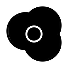 Abstract flower icon, simple black and white logo. Concept of nature, beauty, and simplicity.