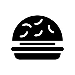 Burger silhouette icon. Concept of fast food and unhealthy eating.