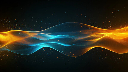Obraz premium Abstract Glowing Bokeh Background with Golden and Blue Light Effects