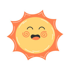 Bright Cartoon Sun with a Happy Face