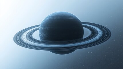 Naklejka premium Stunning Celestial Sphere Gas Giant Planet with Detailed Rings in Space