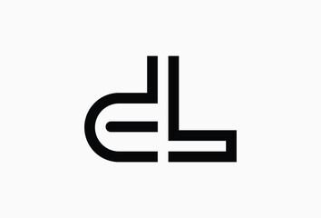 Letter d l Logo. Abstract Intersect Line Alphabet Logotype Concept. Universal Symbol for Business, branding,Company, Corporate Identity related with Initial d and l. Creative Linked Alphabet.