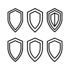 Blank Shields in a Grid Layout vector design
