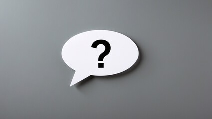A speech bubble with a question mark inside, prompting viewers to think critically and challenge assumptions.