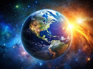 Fototapeta premium Silhouette of Earth Against Starry Cosmos: Dramatic Space Photography