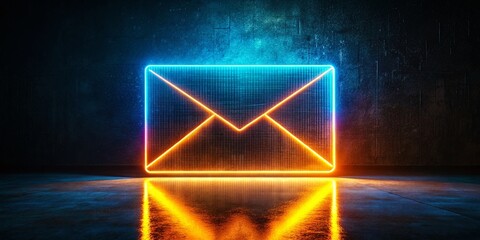 Silhouette of Envelope with Letter on Screen; Newsletter Subscribe Deadline Notification