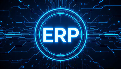 ERP enterprise systems background, ERP business and tech background, technology copy space background, ERP copy space background