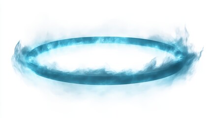 Fototapeta premium Abstract Blue Energy Ring Glowing Portal Mystical Smoke Effect Fantasy VFX Sci Fi Element