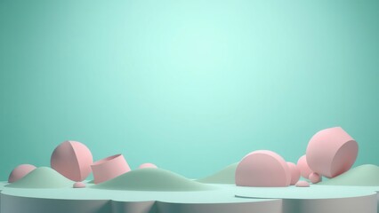 Fototapeta premium Pastel Pink and Mint Green