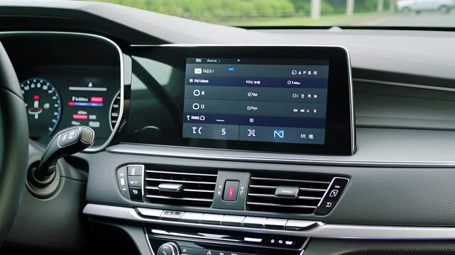 Car radio display searching bluetooth connection