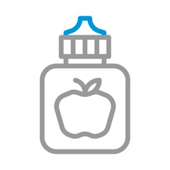 Apple juice in a bottle. Concept of healthy drink, diet, and nutrition.