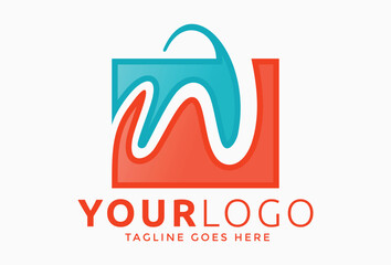 Letter W wave Logo. Simple Logotype template for water, liquid, splash, ocean, nature, fresh, aqua.