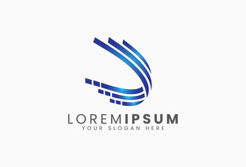 Abstract Curve Ribbon Design Element. Wavy Stripes Line Graphic Template. Smooth motion, creative decoration, futuristic technology icon, banner background, Modern Shape Concept.