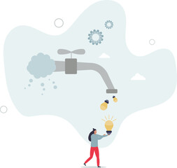 Thinking idea or brainstorm to get solution, creativity or imagination solve problem, efficient cooperate to get good outcome concept.flat characters.