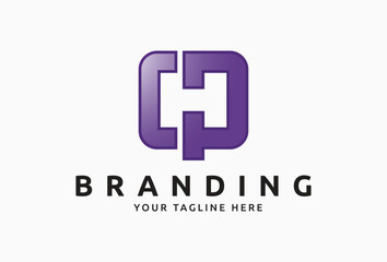 Obraz premium letter C H P Logo. Alphabet Logotype Negative Space Style, Usable for Business, Branding, Identity, Corporate, Company, Marketing, that Related with Letter c h p.