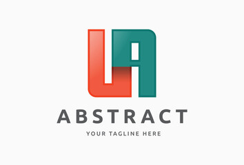 Origami Style Letter u a Logo. Intersected Square Alphabet Logotype Concept for Business, Branding, Identity, Marketing, Technology, that Related with Letter u, Letter a, Letter u a, Letter a u.