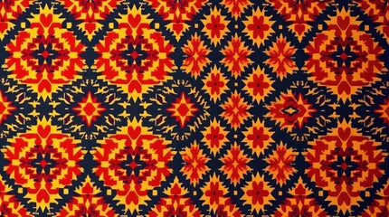 diamond seamless pattern. The ikat geometric folklore ornament displays tribal ethnic vector texture in Aztec style, reminiscent of folk embroidery from Indian, Moroccan, Turkish, and