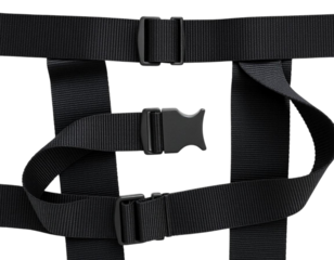 black leather belt isolated on white