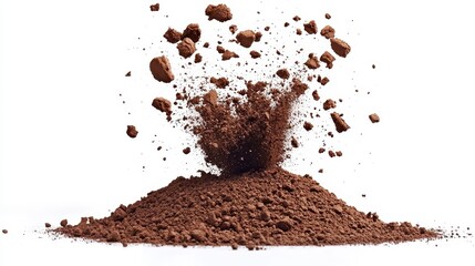 Dark Brown Soil Explosion Dirt Pile Ground Texture Nature Background Agriculture