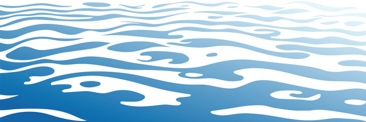 Ripples and water waves, sea surface, vector natural background, banner © Valerii