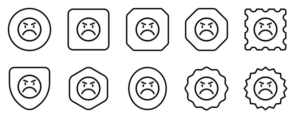 Editable upset, angry, mad expression emoticon vector icon. Part of a big icon set family. Part of a big icon set family. Perfect for web and app interfaces, presentations, infographics, etc