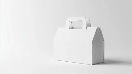White paper carry bag studio mockup, blank background