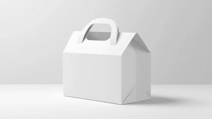 White carryout bag, studio backdrop, mockup, packaging design