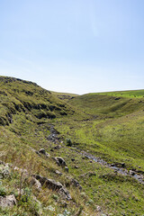 Naklejka premium Rural landscape with canyon and river