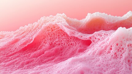 Fototapeta premium Abstract Pink and White Bubble Texture Background 3D Rendered Foam Landscape