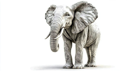 Majestic White Elephant Standing in a Serene Environment With a Tranquil Aura