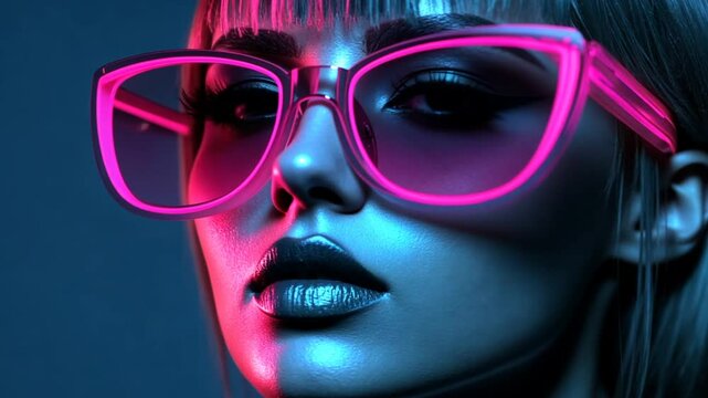 A glamorous woman with sunglasses and stylish hair smiles radiantly while mixing music, showcasing her beauty and confidence in this vector illustration