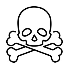 Cyber Threats Icon - Skull and Crossbones Representing Major Security Risks
