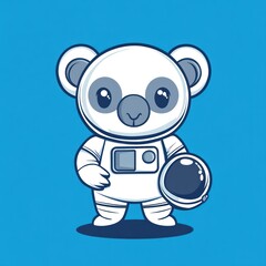 Fototapeta premium Cute koala astronaut exploring space; children's book illustration